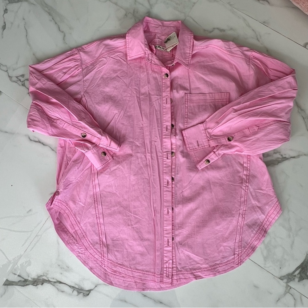 Free people Button Down Shirt / Pink
